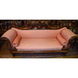 A Victorian carved mahogany settee,