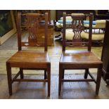 A pair of fruit wood side chairs,