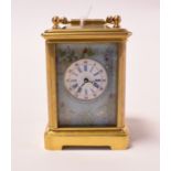 A miniature carriage timepiece, in a brass case, 7.
