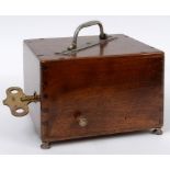 An early 20th century mahogany singing bird box, key wound,