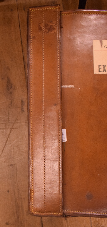 A Drew & Sons leather suitcase, initialled, in its canvas protective case, - Image 5 of 6