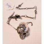 A silver skull snuff box,