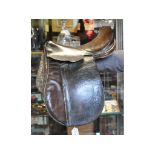 A leather saddle, junior size,