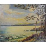 Harvey Newland, a Mediterranean landscape, oil on canvas laid down, signed,