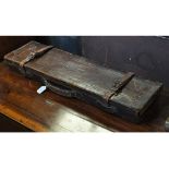 A Victorian leather shotgun case, with a George Daw label,