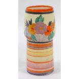 A Clarice Cliff Gloria Garden pattern vase, shape number 376,