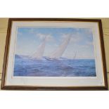 A J Steven Dews limited edition print, racing yachts, 385/600,