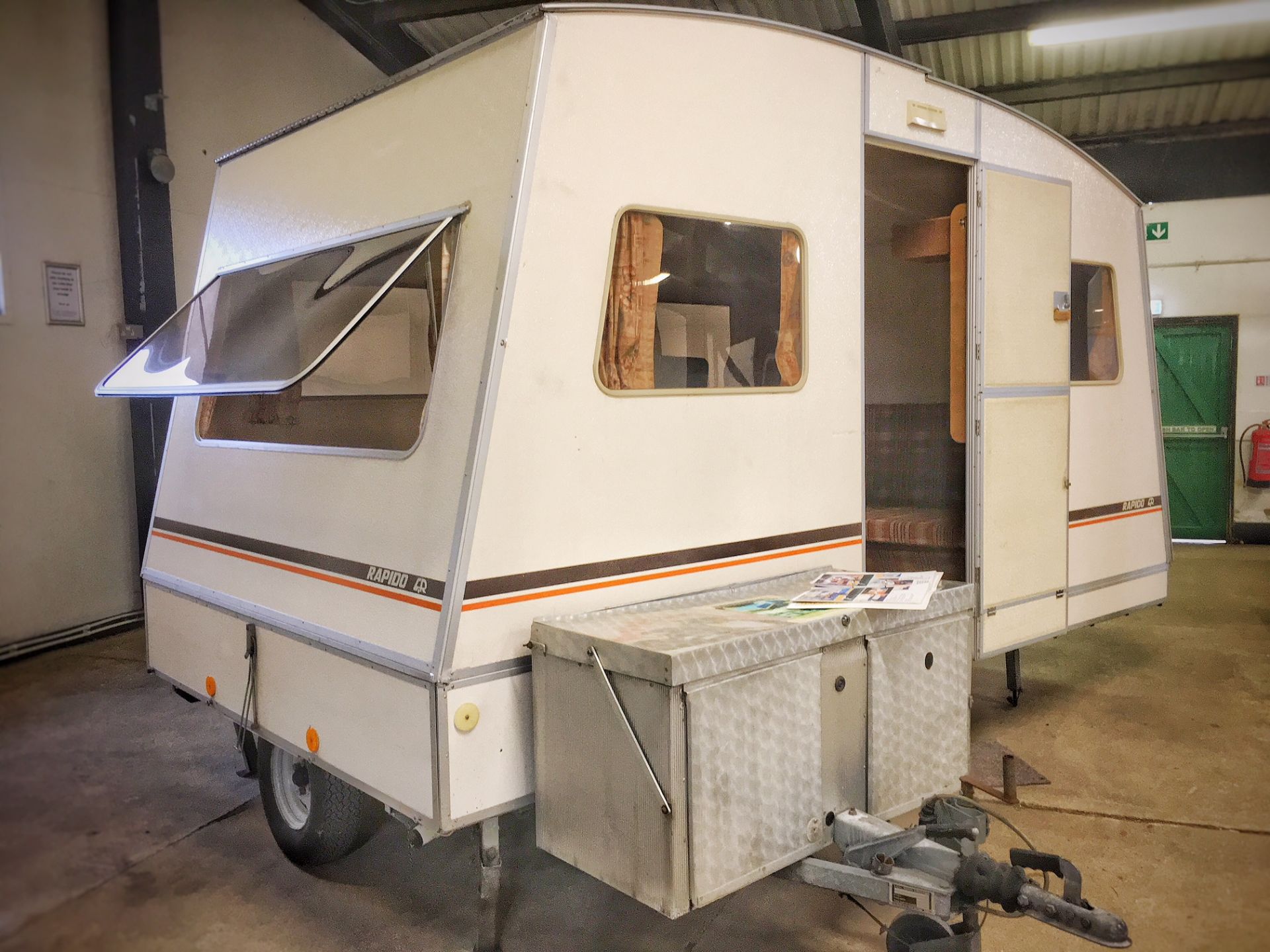 A 1979 Rapido Comfort four berth folding caravan.