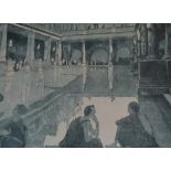 A Miranda Halsby etching, Echoes of Bath, signed in pencil, 6/50, and another by the same,