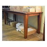 A French country house style oak table, on tapering square legs, made Jonathan Shirley,