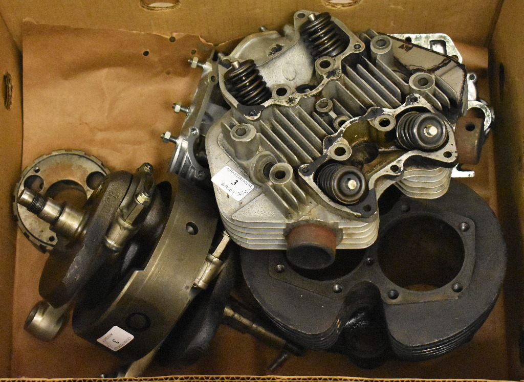 Assorted Triumph Tiger 750V engine spares and components including crank case number 000324, crank, - Image 4 of 4