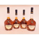 Four bottles of Courvoisier VS cognac (4)