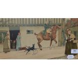 A pair of Cecil Aldin coloured prints, Good Morning, Mrs Flanagan and Good Morning, Squire Brown,