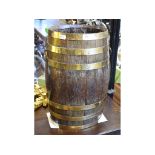 An oak barrel stickstand,