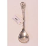 A Georg Jensen sterling silver ornamental spoon, 150, with import marks for London 1924,