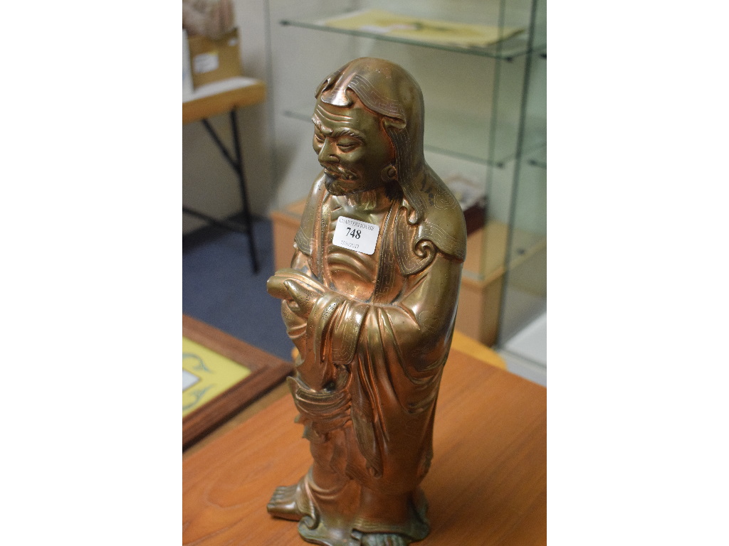 An Eastern bronze figure, in the form of Bodhidharma, - Image 4 of 9