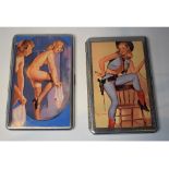 Two chrome plated cigarette cases,