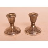 A pair of silver dwarf candlesticks, Birmingham 1993, 7.