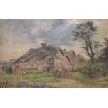 H Fuller, Hampshire Farm House, watercolour, signed, label verso, 29 x 44.