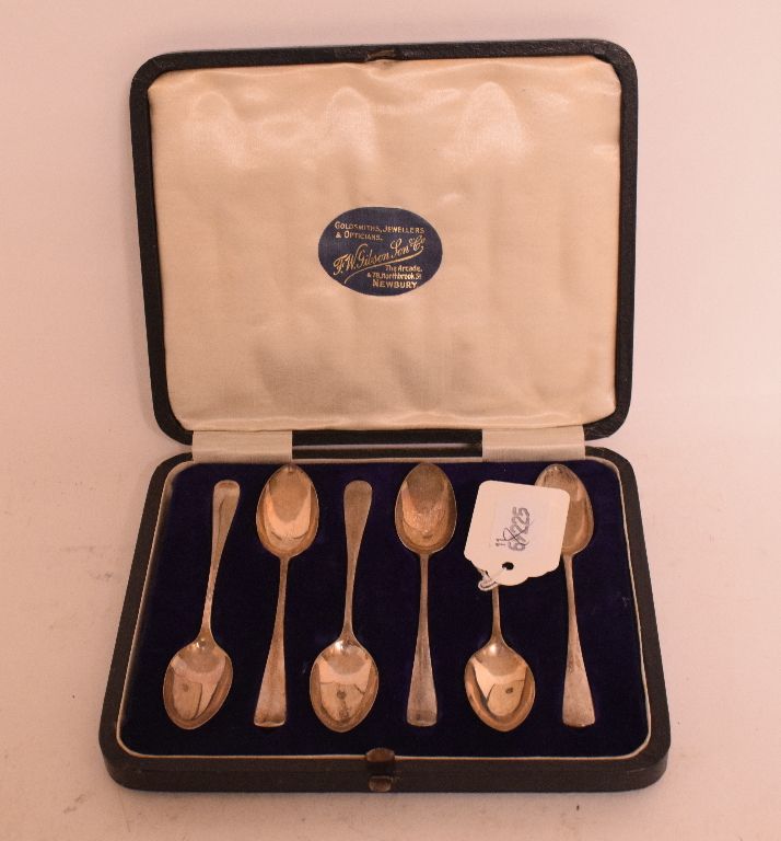 A silver vesta case, Birmingham 1908, a set of six silver teaspoons, cased, other silver, - Image 2 of 3