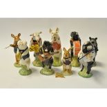 Nine Beswick Pig Promenade Band figures, including John, PP1 and James, PP7,