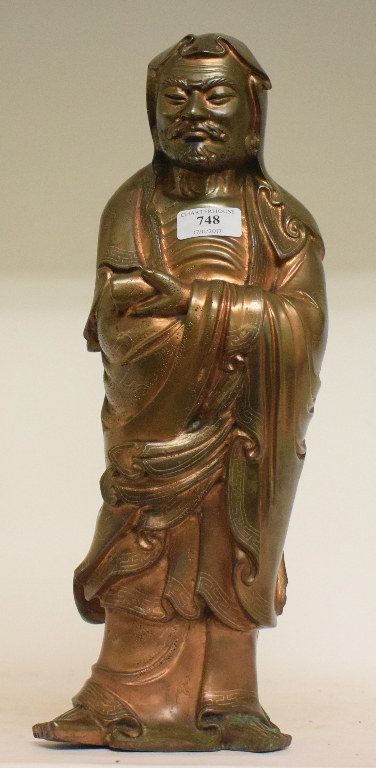 An Eastern bronze figure, in the form of Bodhidharma, - Image 2 of 9