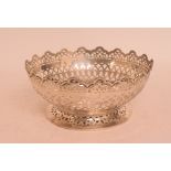 An Edwardian silver bowl, with pierced decoration,