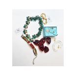 A Trefari green flowerhead necklace,