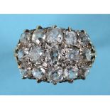 A large diamond cluster ring,
