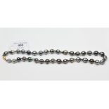 A Tahitian style grey pearl necklace,