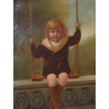 W H Cayford, a portrait of a young girl on a swing, oil on canvas, signed and dated 1903,