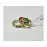 EXTRA LOT: An 18ct gold and platinum two band ring, approx ring size P, approx. 4.