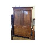 A Victorian mahogany linen press,