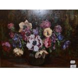 Elsie May Robson, Anemones, oil on board, signed,