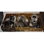 Assorted Triumph Tiger 750V engine spares, including crank case number 000700, pot,