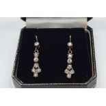 A pair of diamond drop earrings, boxed Condition report Report by NG Approx. 3.