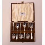 A set of twelve silver old English pattern teaspoons, cased, Sheffield 1956,