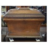 A Victorian oak wine cooler, of sarcophagus form,