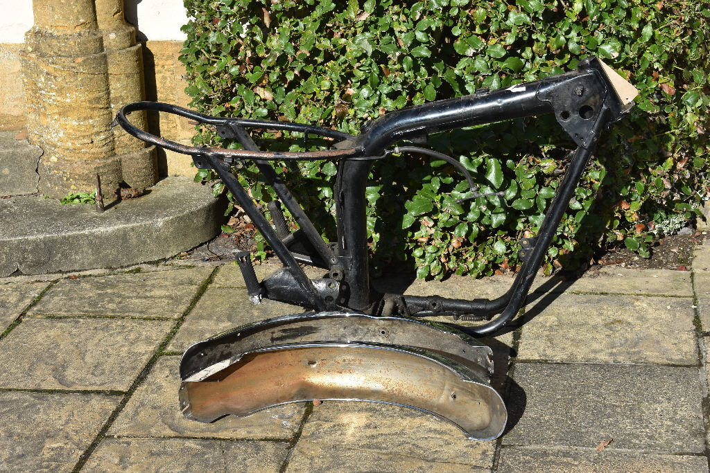 A Triumph Tiger 750V frame with front and rear mudguards (3)