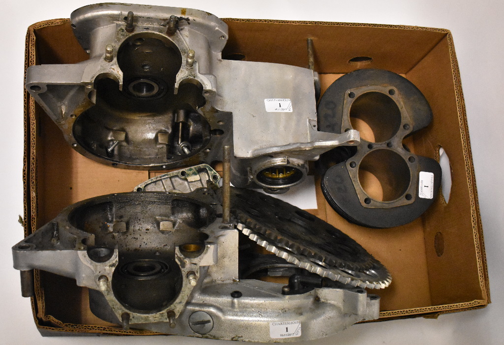 Assorted Triumph Tiger 750V engine spares, including crank case number 000700, pot, - Bild 2 aus 4