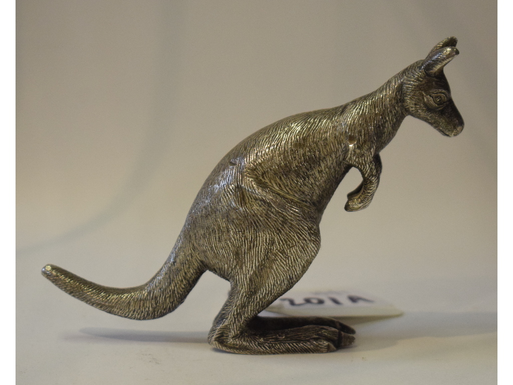 ** WITHDRAWN** EXTRA LOT: An Australian silver coloured metal kangaroo, Drummond, Melbourne,