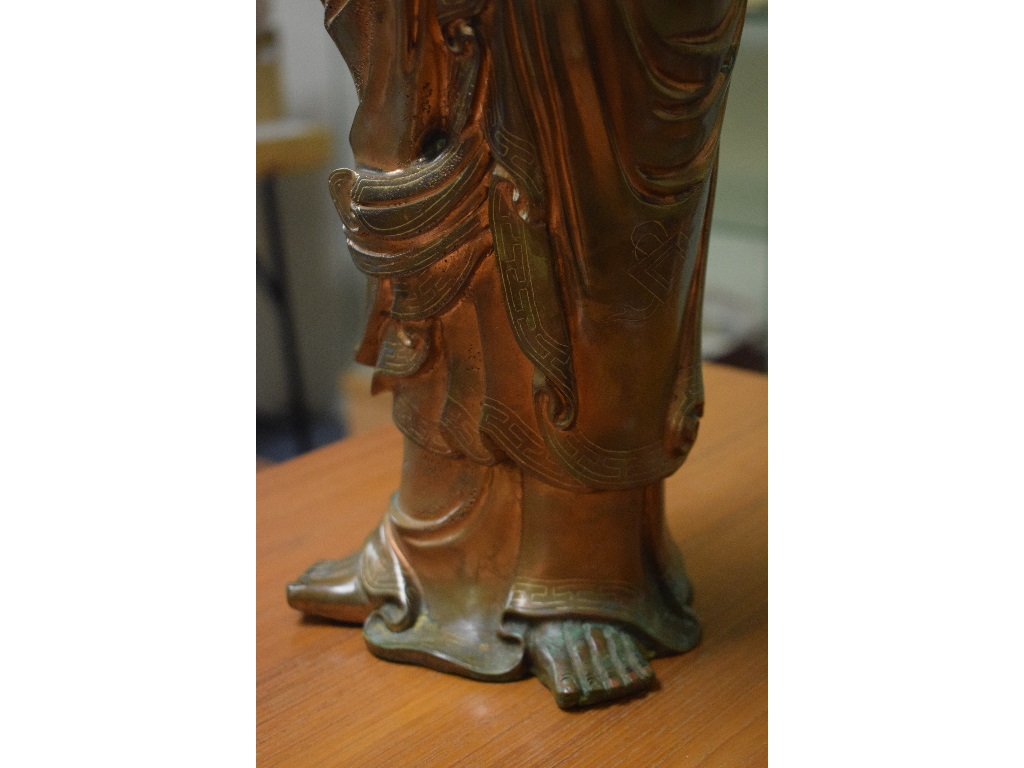 An Eastern bronze figure, in the form of Bodhidharma, - Image 5 of 9