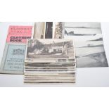 Assorted photographic postcards, banknotes,