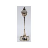 An Edwardian silver novelty table cigar lighter, in the form of a street lamp,