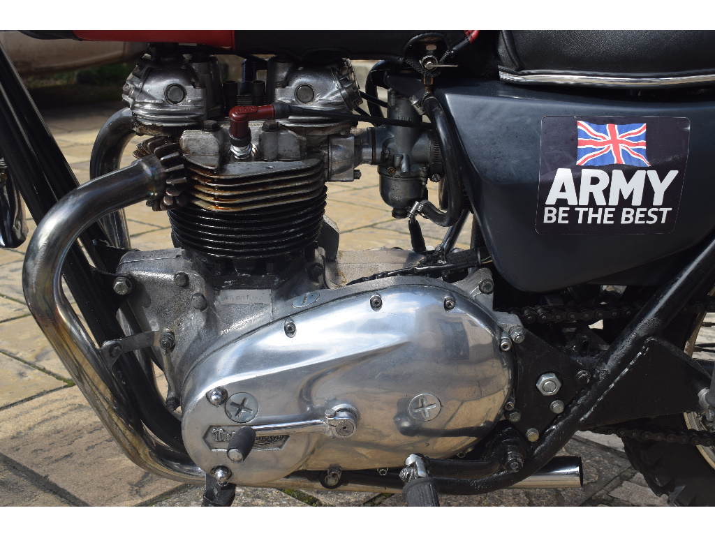 A Royal Signals Motorcycle Display Team 'The White Helmets' Triumph Tiger 750V motorbike number 14, - Image 6 of 6