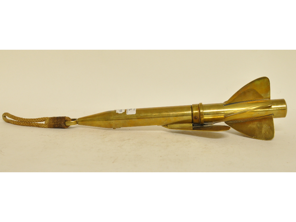 A brass T Walker's patent Harpoon Ship Log, having an integral register aperture, 50 cm long,