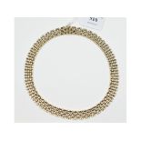 A 9ct gold flat link necklace, approx. 58.