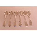 A set of six silver fiddle pattern dessert spoons, Sheffield 1899, approx. 10.