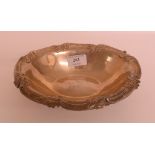 A German Sterling silver bowl, with scroll edge, initialled, approx. 9.72 ozt, 22.