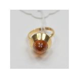 An 18ct gold and cabochon citrine ring, approx. ring size M Condition report Approx.